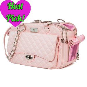 LISA VANDERPUMP PETS QUILTED CLASSIC LUXURY CARRIER - PINK